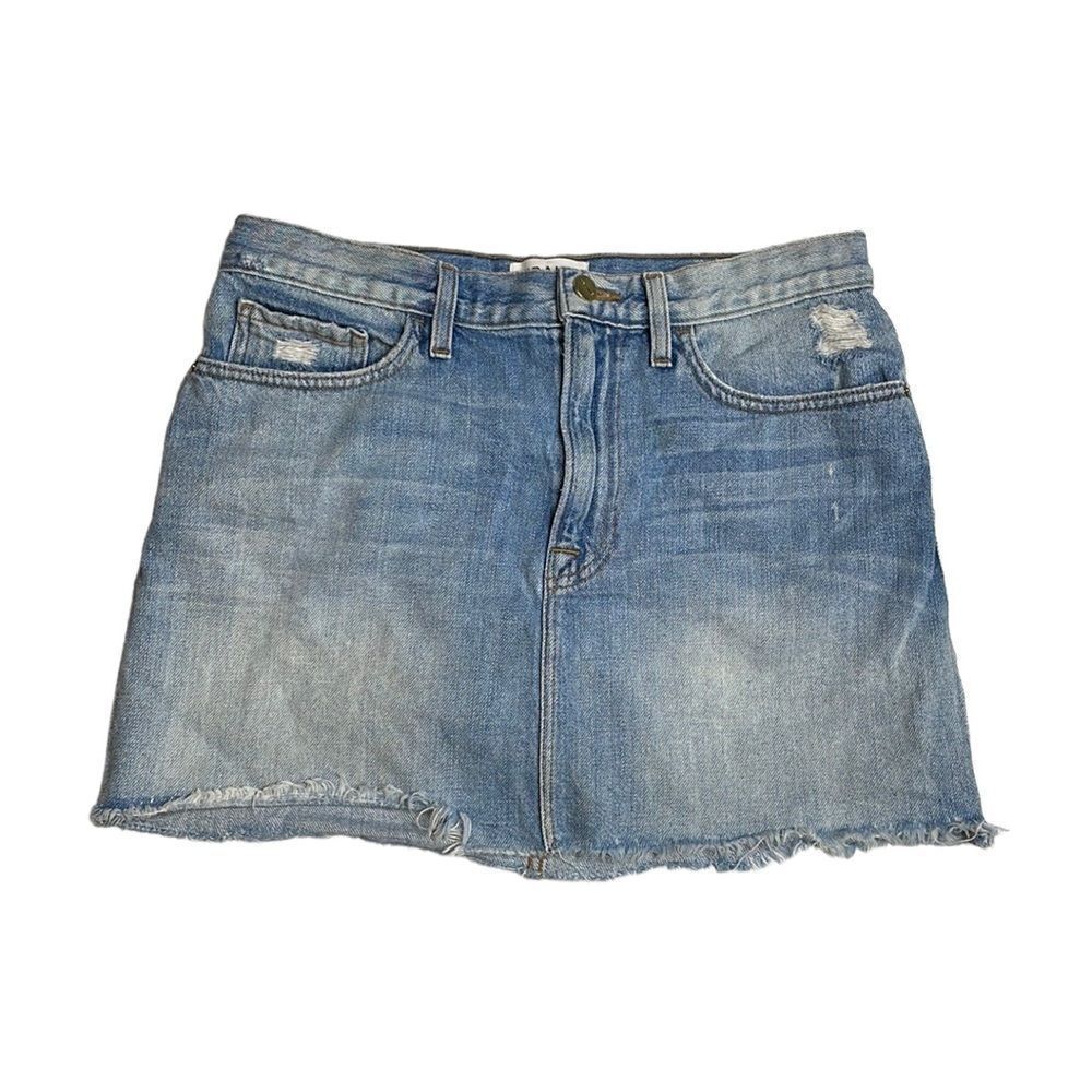 Frame Denim Raw Hem Mini Skirt 28